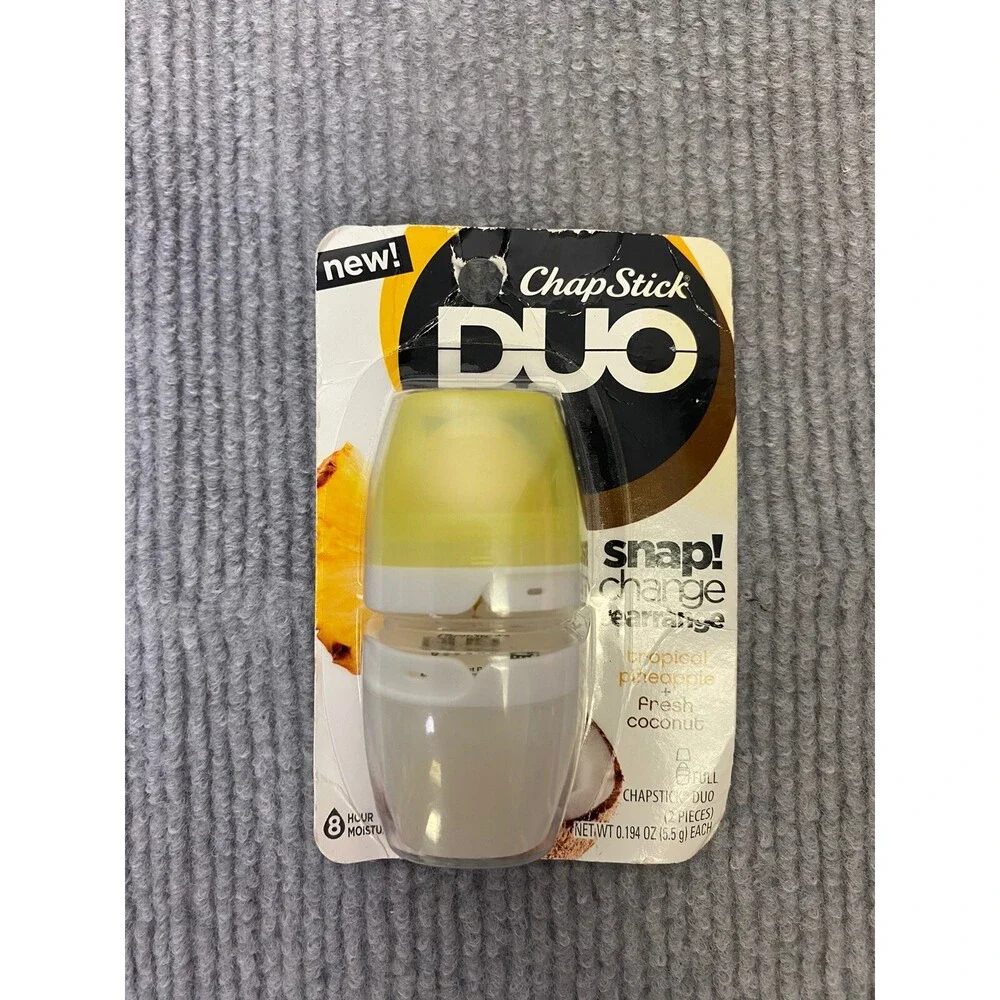 RARE ChapStick DUO Tropical Pineapple + Fresh Coconut Discontinued. New